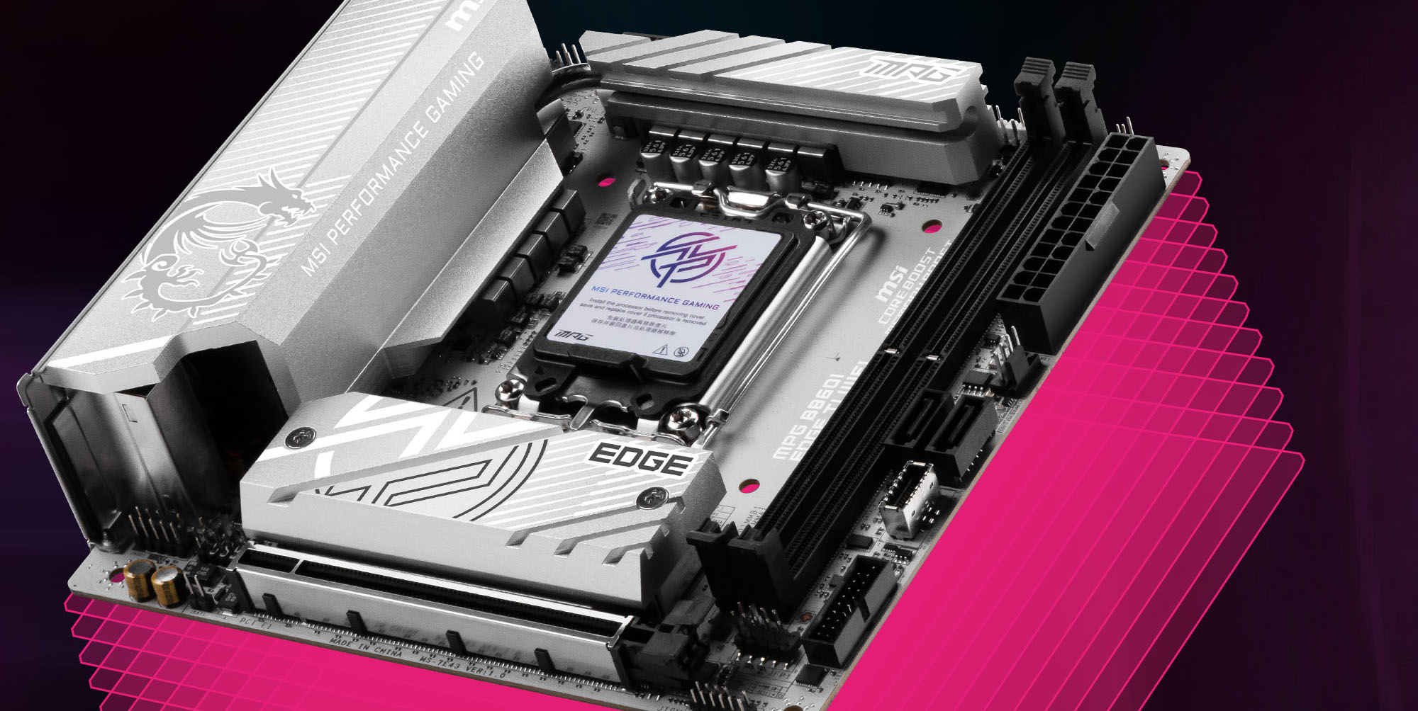 MSI MPG B860I EDGE TI WIFI White Motherboard, Mini-ITX - Supports
